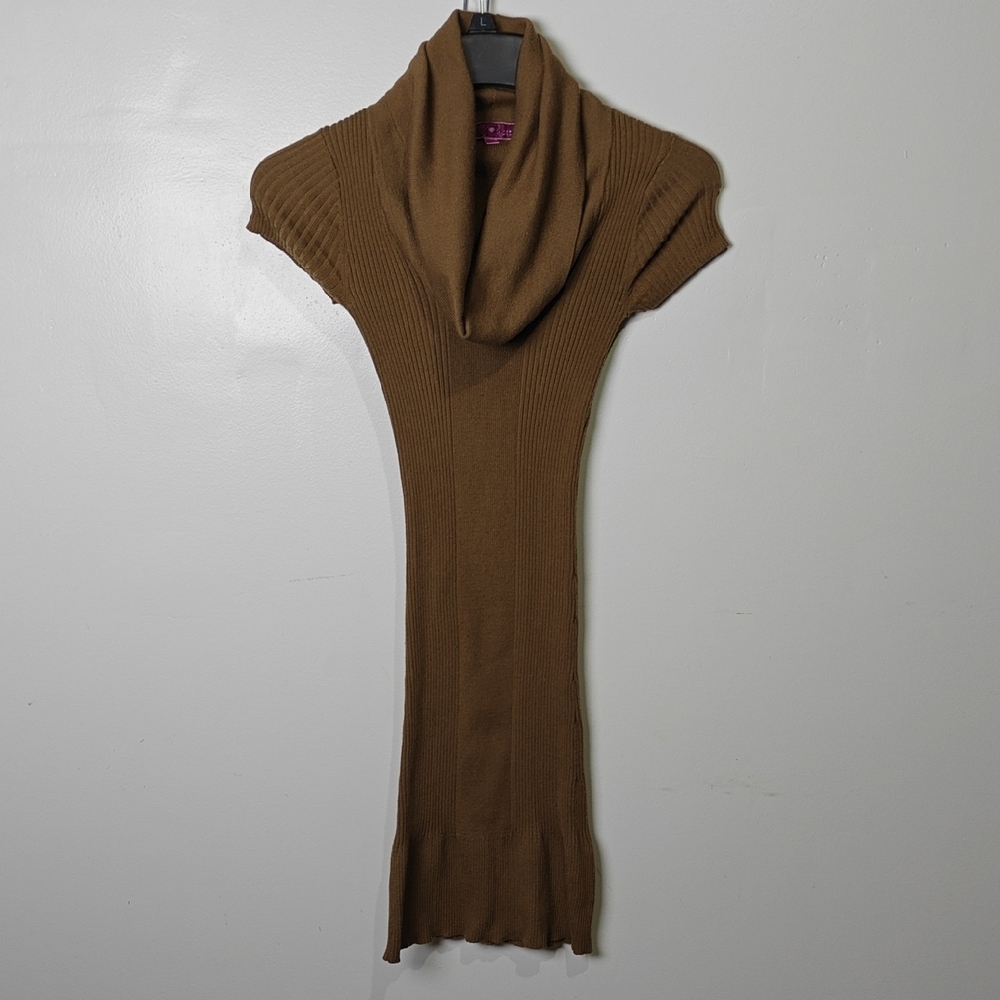 Derek Heart Brown Cowl Neck Midi Dress